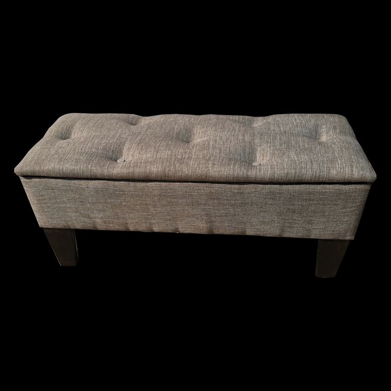 Banqueta Baul Hvm Gris Lino