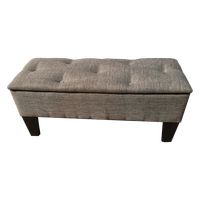 Banqueta Baúl Hvm Gris Lino