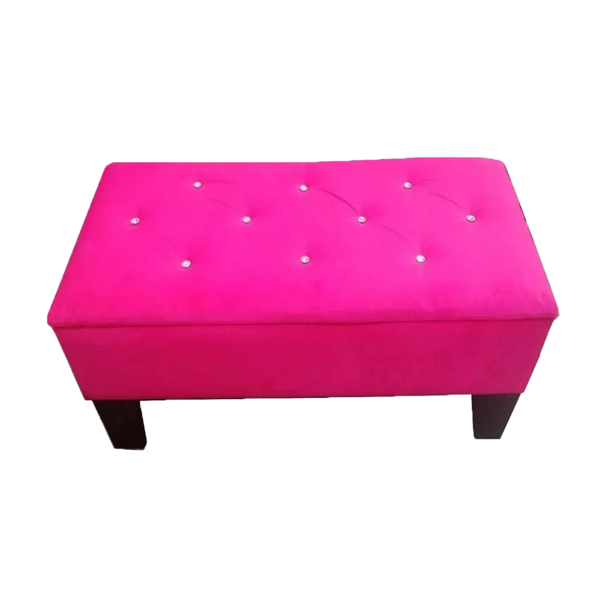 MUEBLES HVM - Banqueta Baúl Hvm Fucsia Felpa
