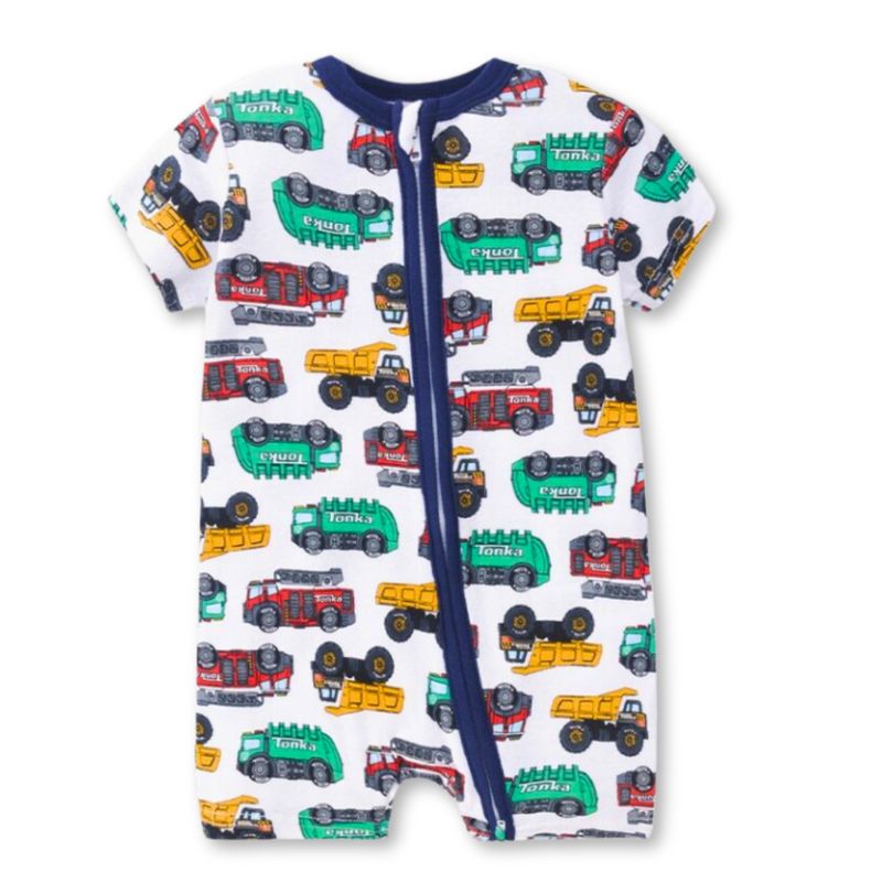 JUMP KIDS - Enterito Corto 100% Algodón Bebé Niño 6 a 24 Meses Trucks
