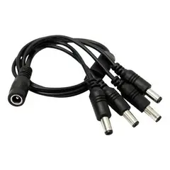 GEN - Cable Poder Splitter Camara Seguridad 4 Salidas Jack - Negro