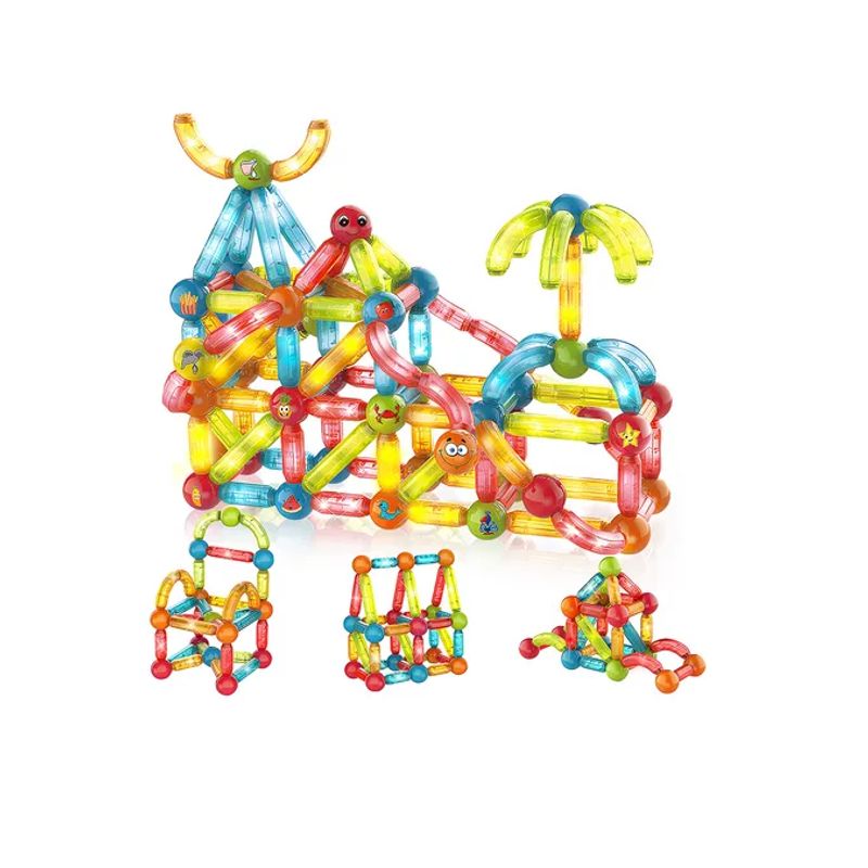 GENERICO - Juguetes Bloques Construcción Magnéticos 3d Con Luces 52 Pcs