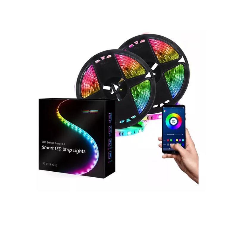 GENERICO - Tira Cinta Luces Led Rgb Bluetooth 10 Metros Total +conector