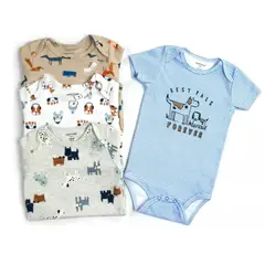 TEDMIMAK - Pack de 4 Bodies Perritos bebé Niño