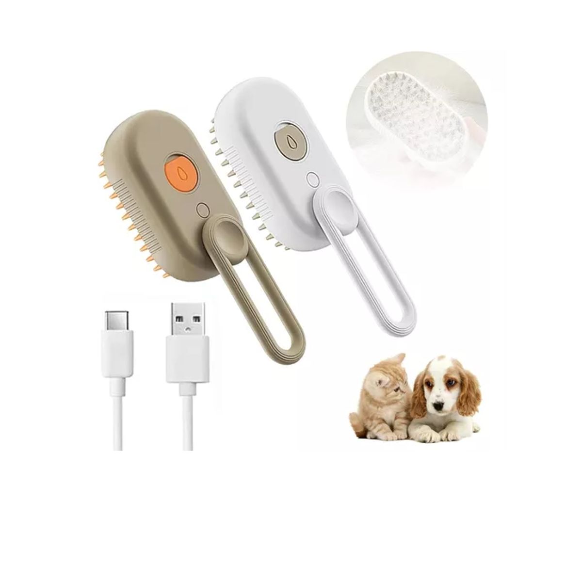 GENERICO - Cepillo De Vapor Autolimpiante 3 En 1 Para Perros Y Gato