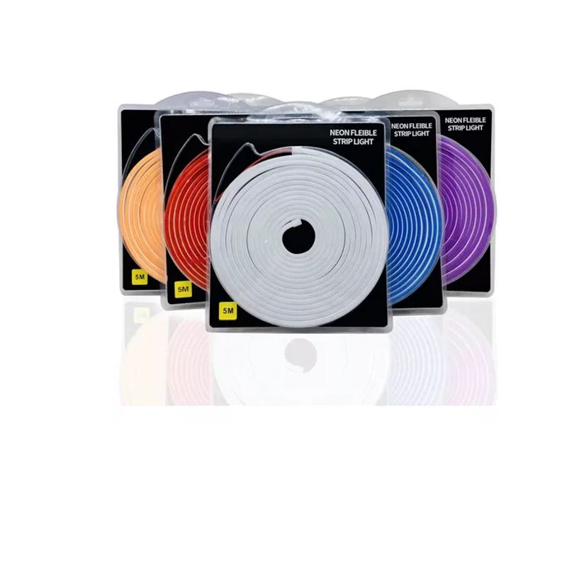 GENERICO - Cinta Led Tira Neón Flex 5 Metros Luz Transformador 12v