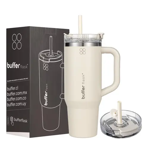 BUFFER FLASK - Vaso Termico Vaso Mug Termo Buffer 12L Acero Inox Frio y Calor - Crema