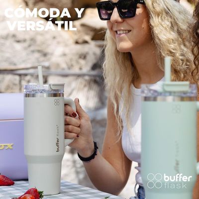 Imagen 2 del producto Vaso Termico Vaso Mug Termo Buffer 1,2L Acero Inox Frio y Calor - Crema