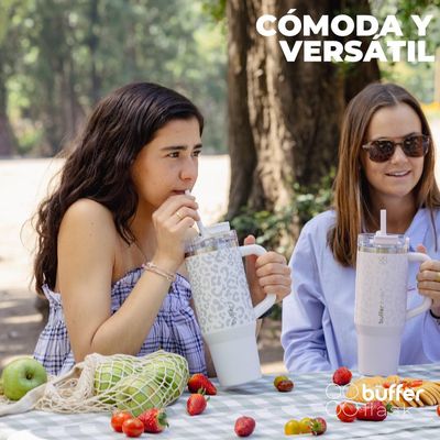 Imagen 2 del producto Vaso Termico Vaso Mug Termo Buffer 1,2L Acero Inox Frio y Calor - Blanco