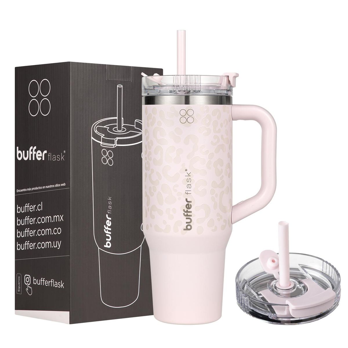 BUFFER FLASK - Vaso Termico Vaso Mug Termo Buffer 1,2L Acero Inox Frio y Calor - Rosa