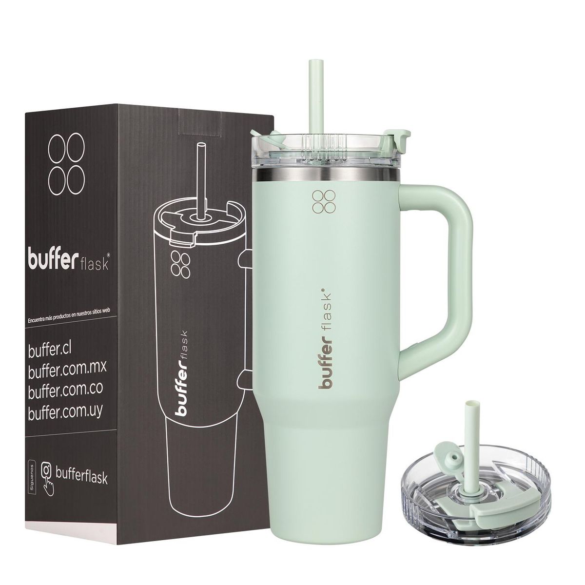 BUFFER FLASK - Vaso Termico Vaso Mug Termo Buffer 1,2L Acero Inox Frio y Calor - Verde