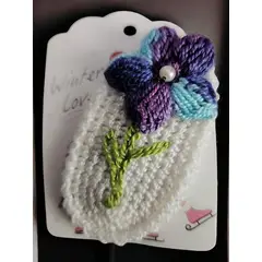 GENERICO - Traba clip a crochet flor tricolor