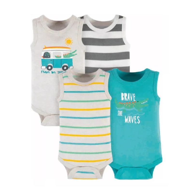 TEDMIMAK - Pack de 4 Bodies Combi bebé Niño_.