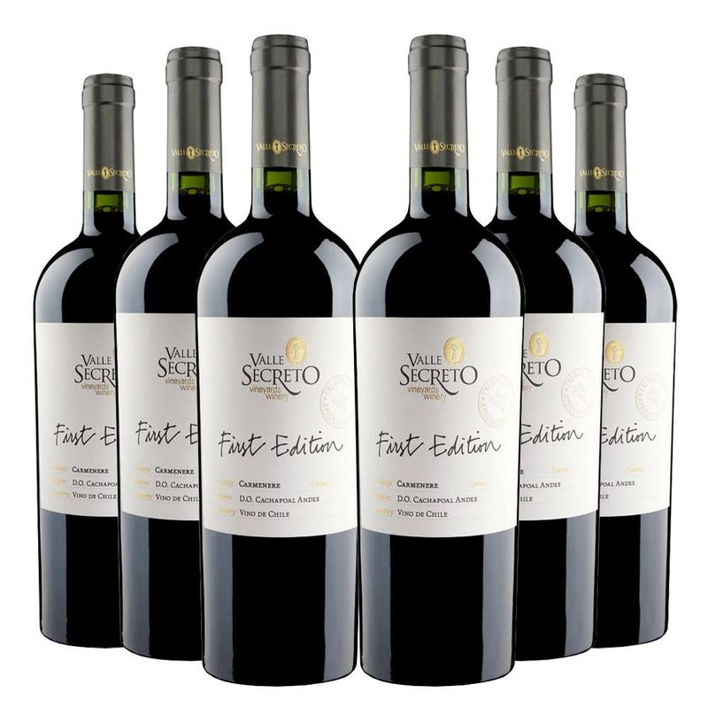 VALLE SECRETO - 6 Vinos Valle Secreto First Edition Carmenere - Rojo