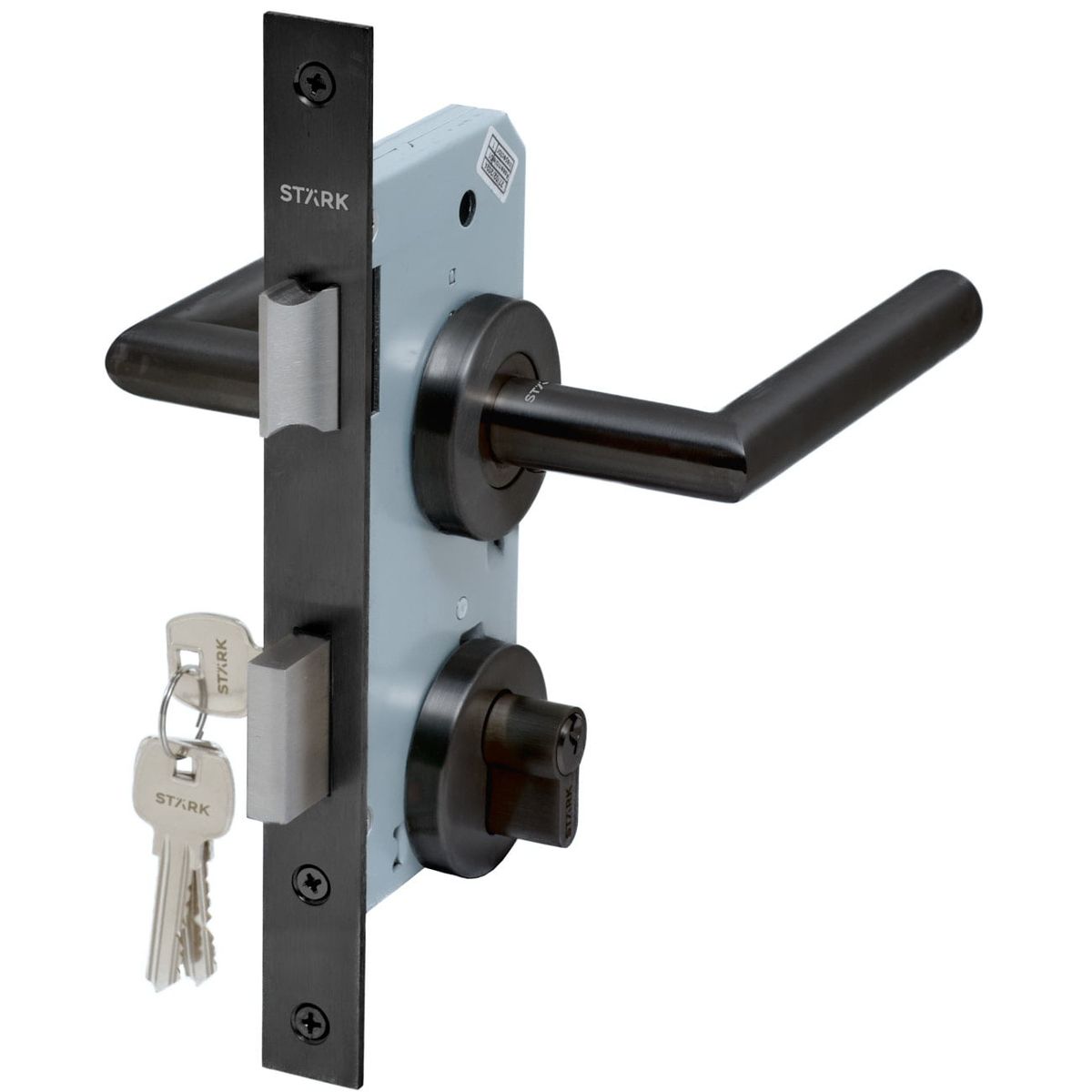 GENERICO - KIT Cerradura de embutir de ofi cocina llave ambos lados Negr Stärk De