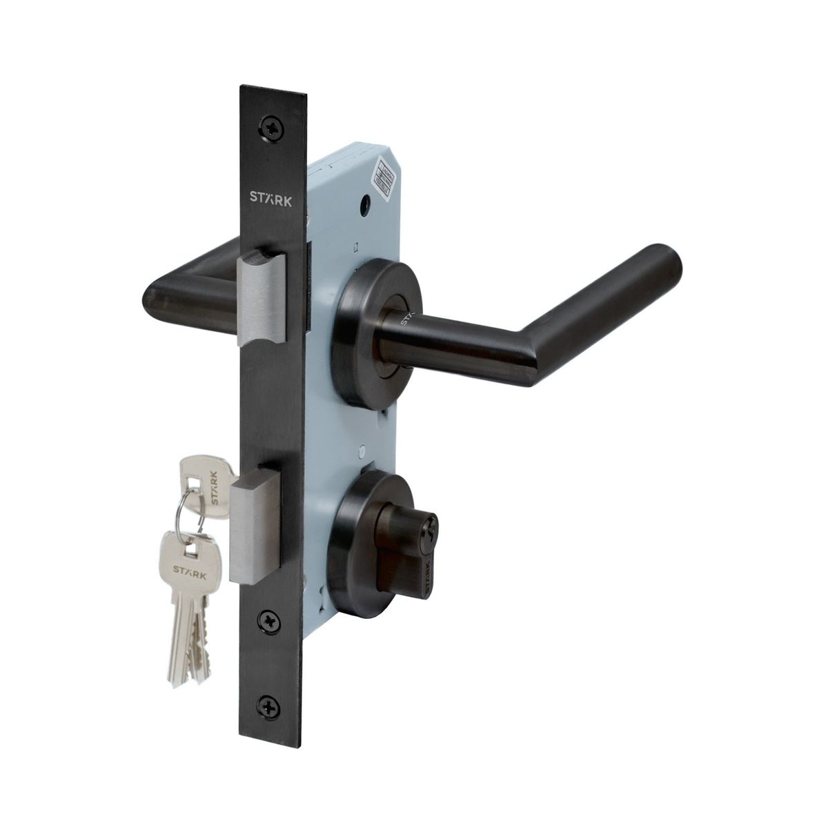 GENERICO - KIT Cerradura de embutir de ofi cocina llave ambos lados Negr Stärk De