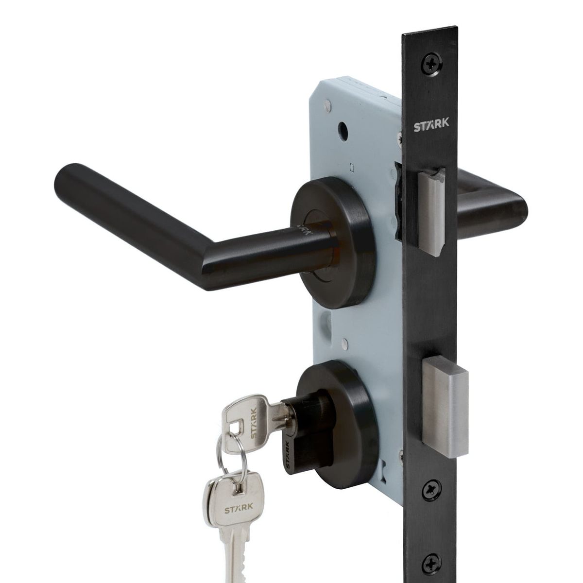 GENERICO - KIT Cerradura de embutir de ofi cocina llave ambos lados Negr Stärk De
