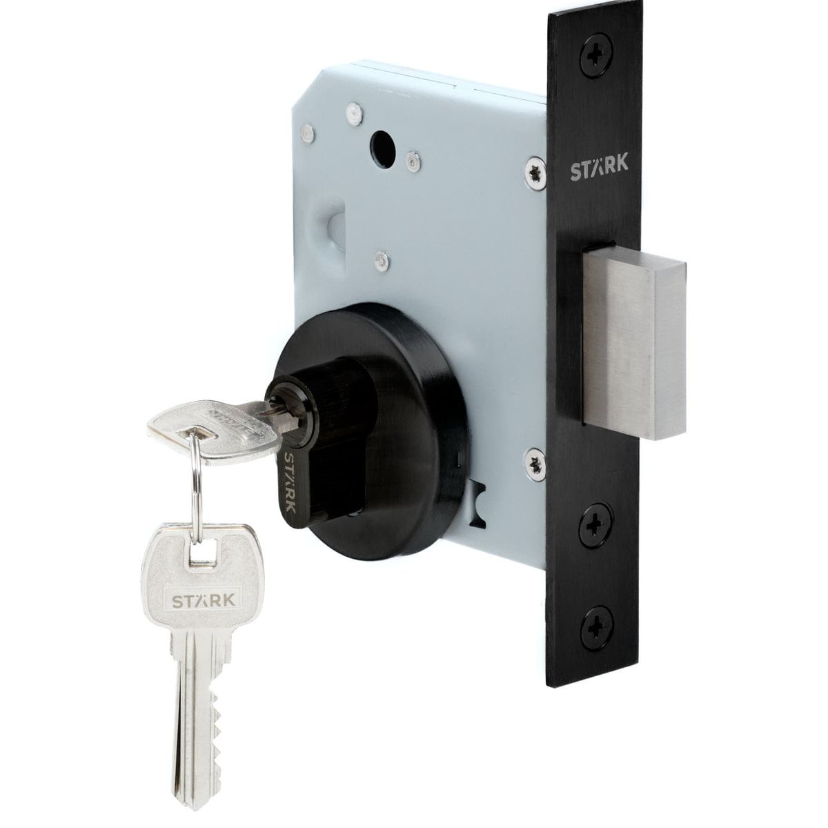 GENERICO - Cerradura de embutir de seg Llave ambos lados Negro Mate Stärk Design