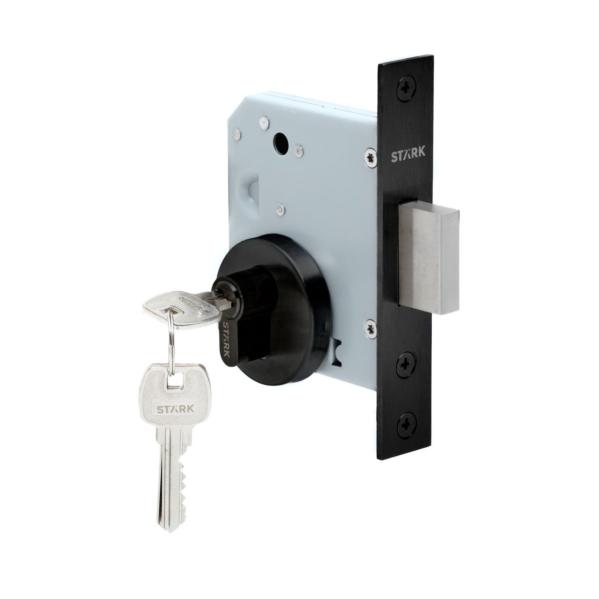 GENERICO - Cerradura de embutir de seg Llave ambos lados Negro Mate Stärk Design