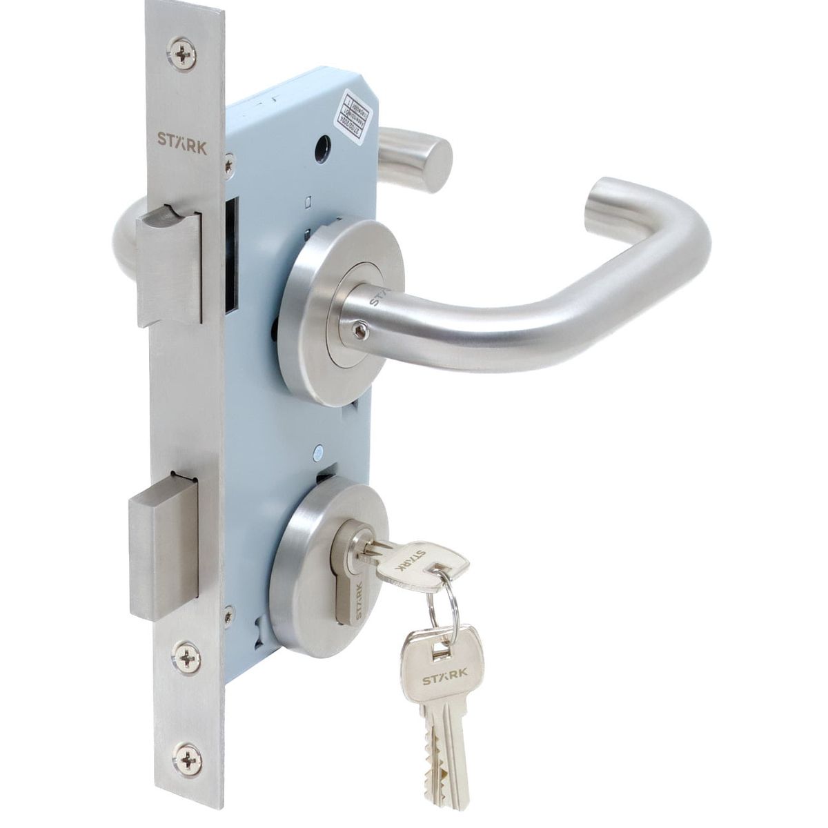 GENERICO - KIT Cerradura de embutir ofi cocin Llave ambo lado A inox Stärk Design