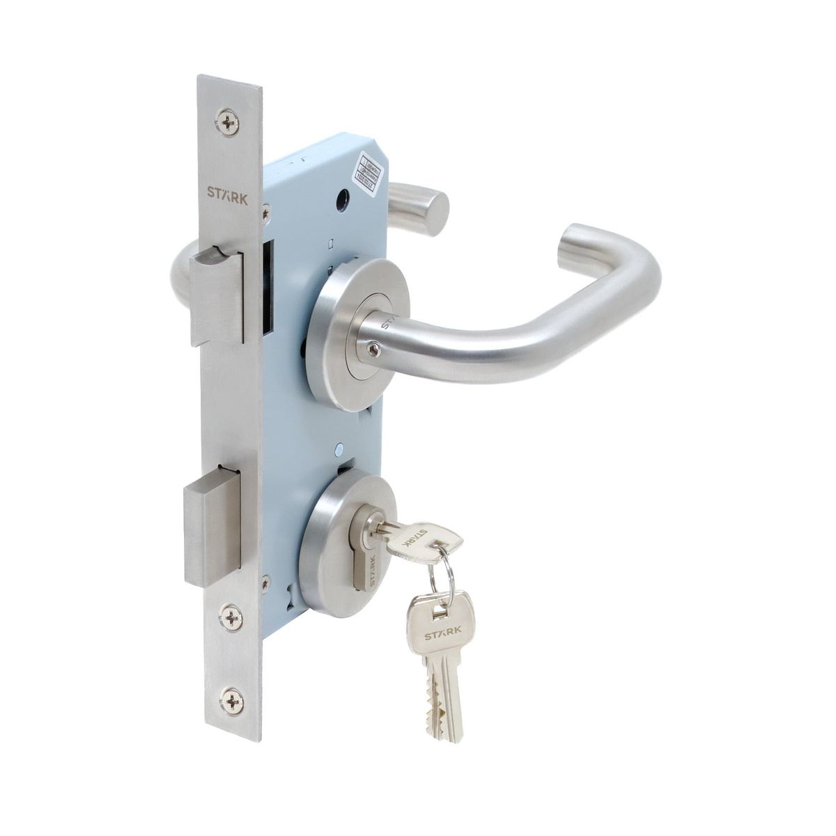 GENERICO - KIT Cerradura de embutir ofi cocin Llave ambo lado A inox Stärk Design