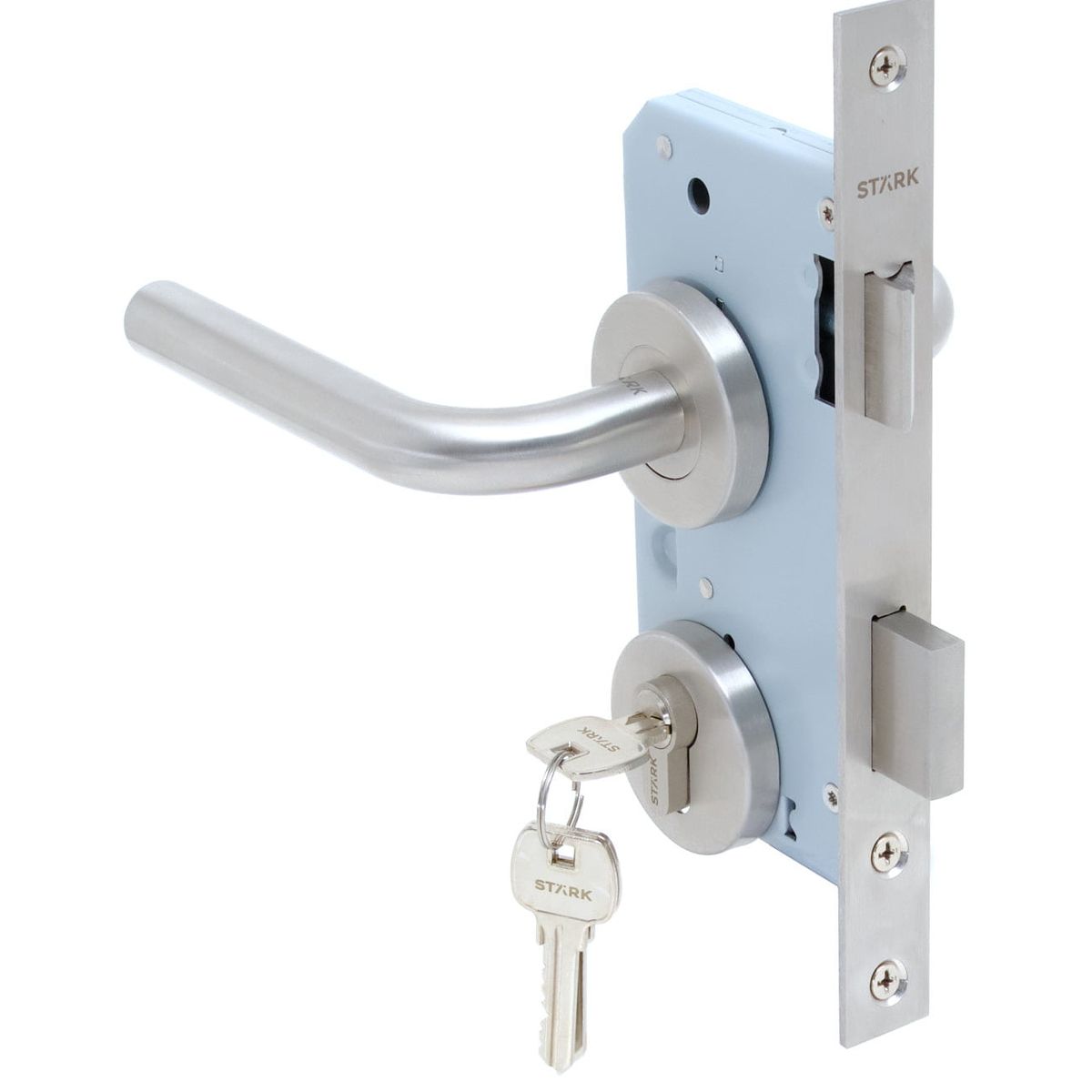 GENERICO - KIT Cerradura de embutir dorm bod llave ext y seg int A inox Stärk Des