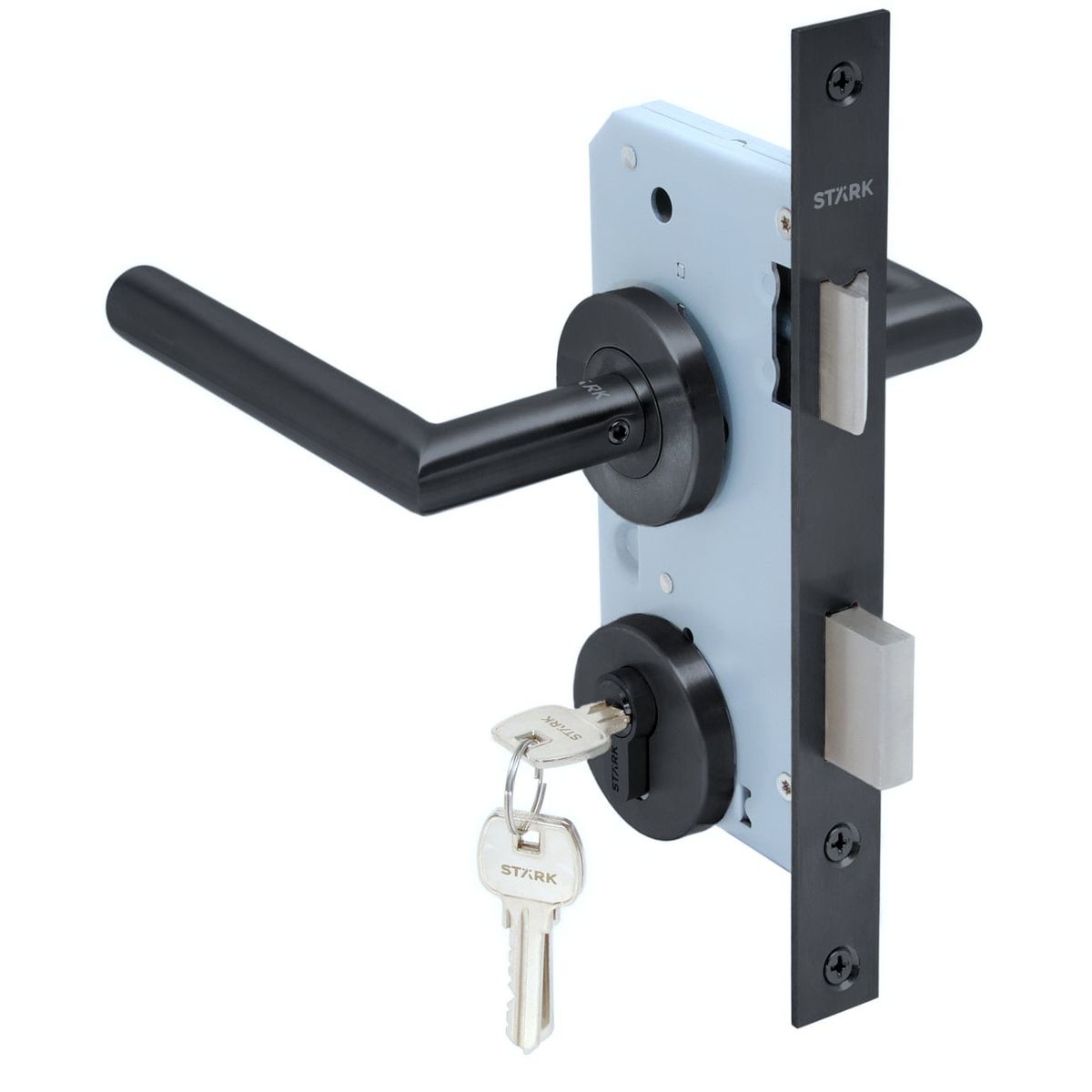 GENERICO - KIT Cerradura de embutir de dorm bod Llave ext y seg int Negr Stärk De