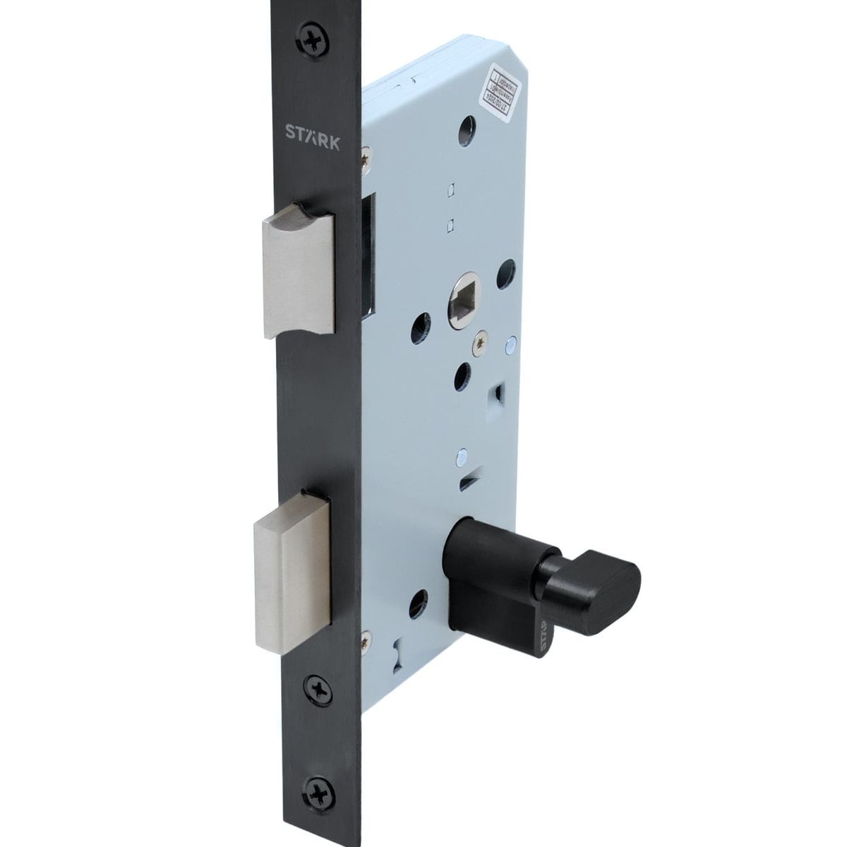 GENERICO - Cerradura de embutir ac princ ofi llave ext seg int Negro Stärk Design