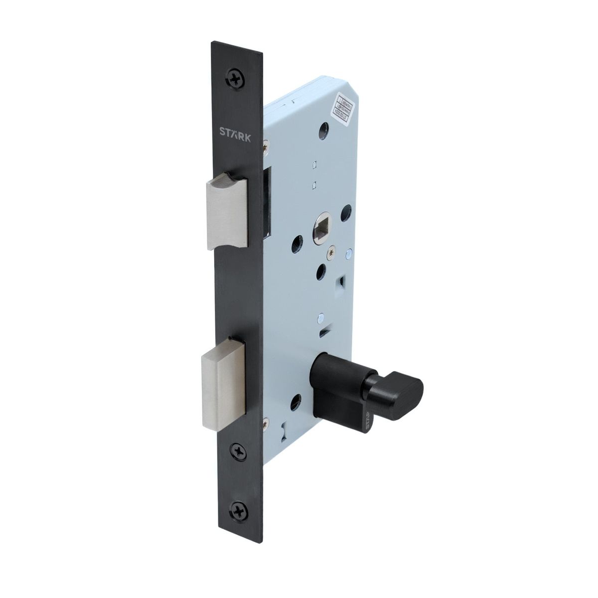 GENERICO - Cerradura de embutir ac princ ofi llave ext seg int Negro Stärk Design