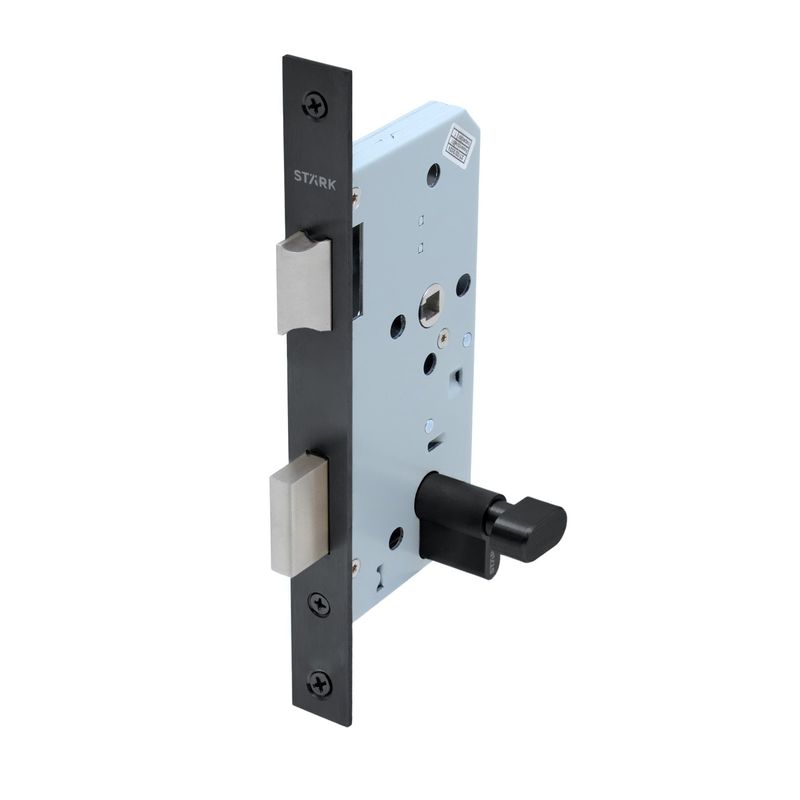GENERICO - Cerradura de embutir ac princ ofi llave ext seg int Negro Stärk Design