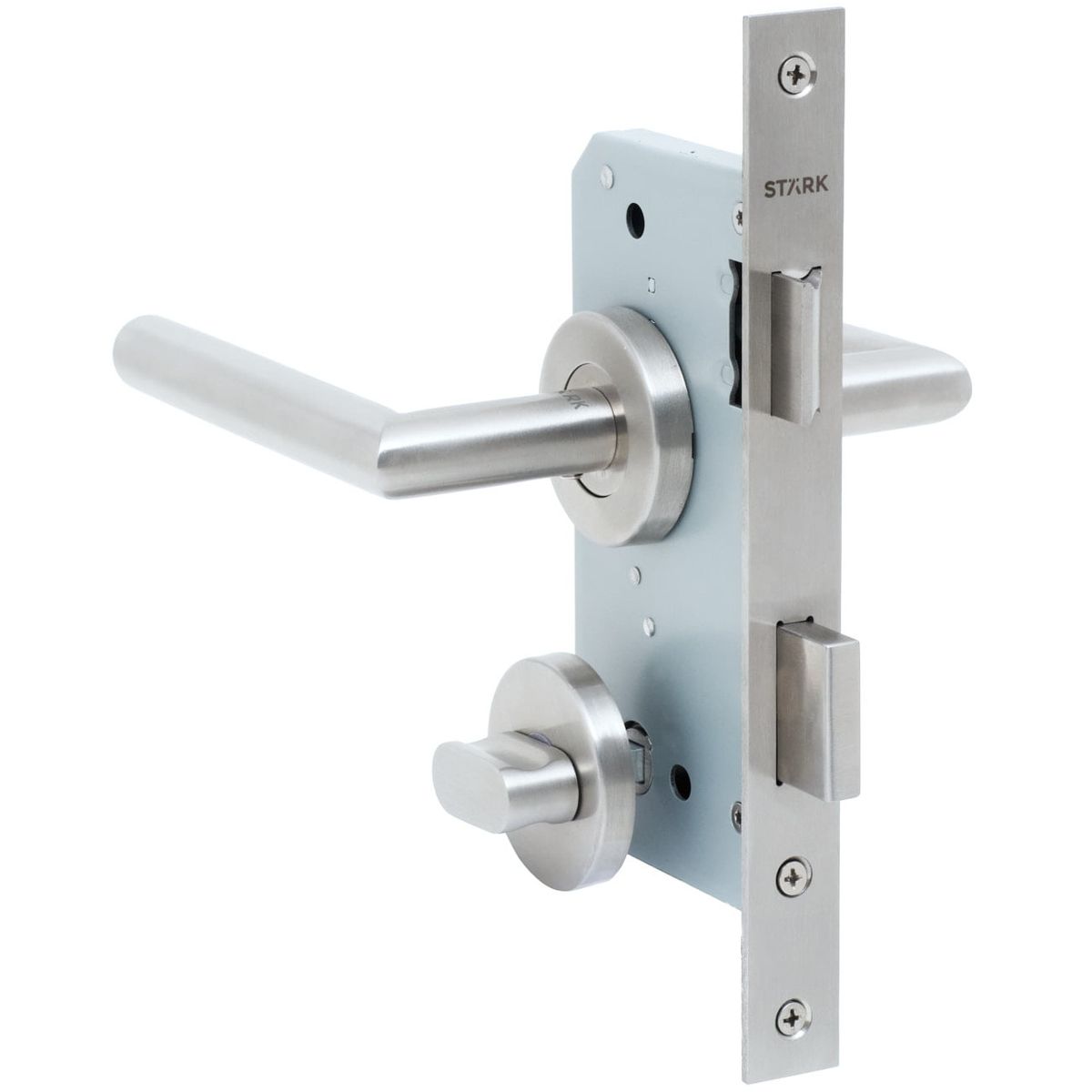 GENERICO - Cerradura de embutir función baño seg int emer ext A inox Stärk Design