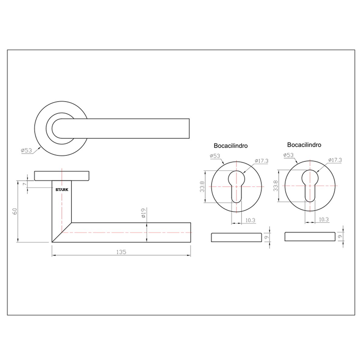 GENERICO - 1 manilla derecha o izquierda acabado negro mate TUTU Stärk Design