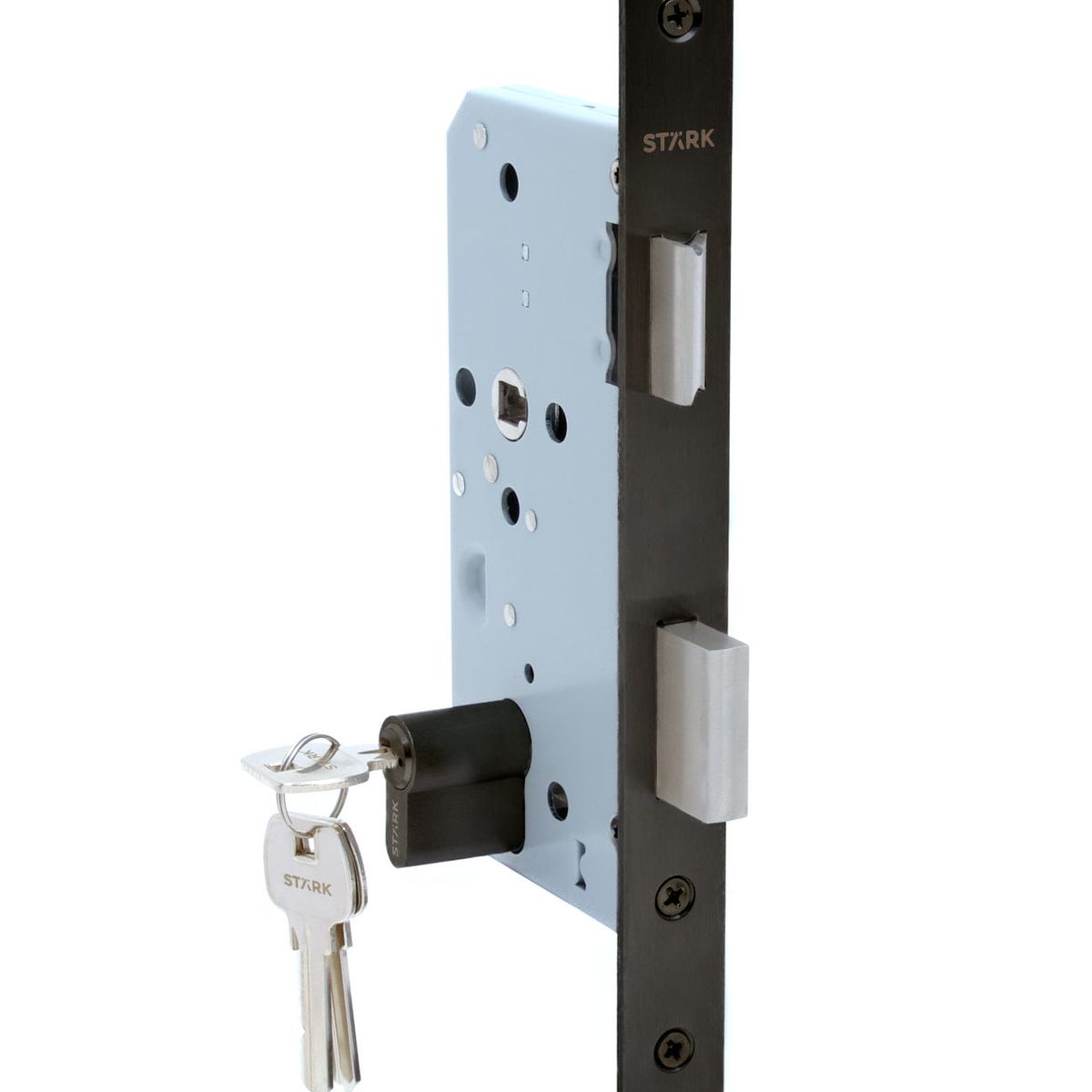 GENERICO - Cerradura de embutir acc principal llave ambos lados Negro Stärk Design