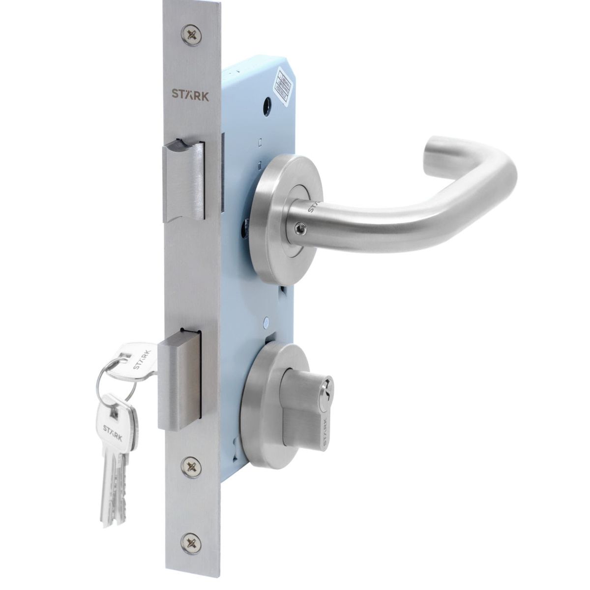 GENERICO - Kit Cerradura de embutir acc princ llave ambo lado A inox Stärk Des