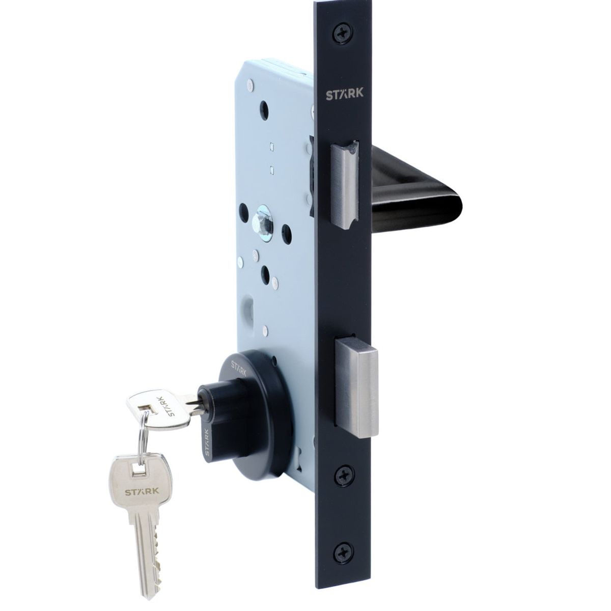 GENERICO - Cerradura de embutir puerta acc prin Llave ambo lado Negro Stärk Design