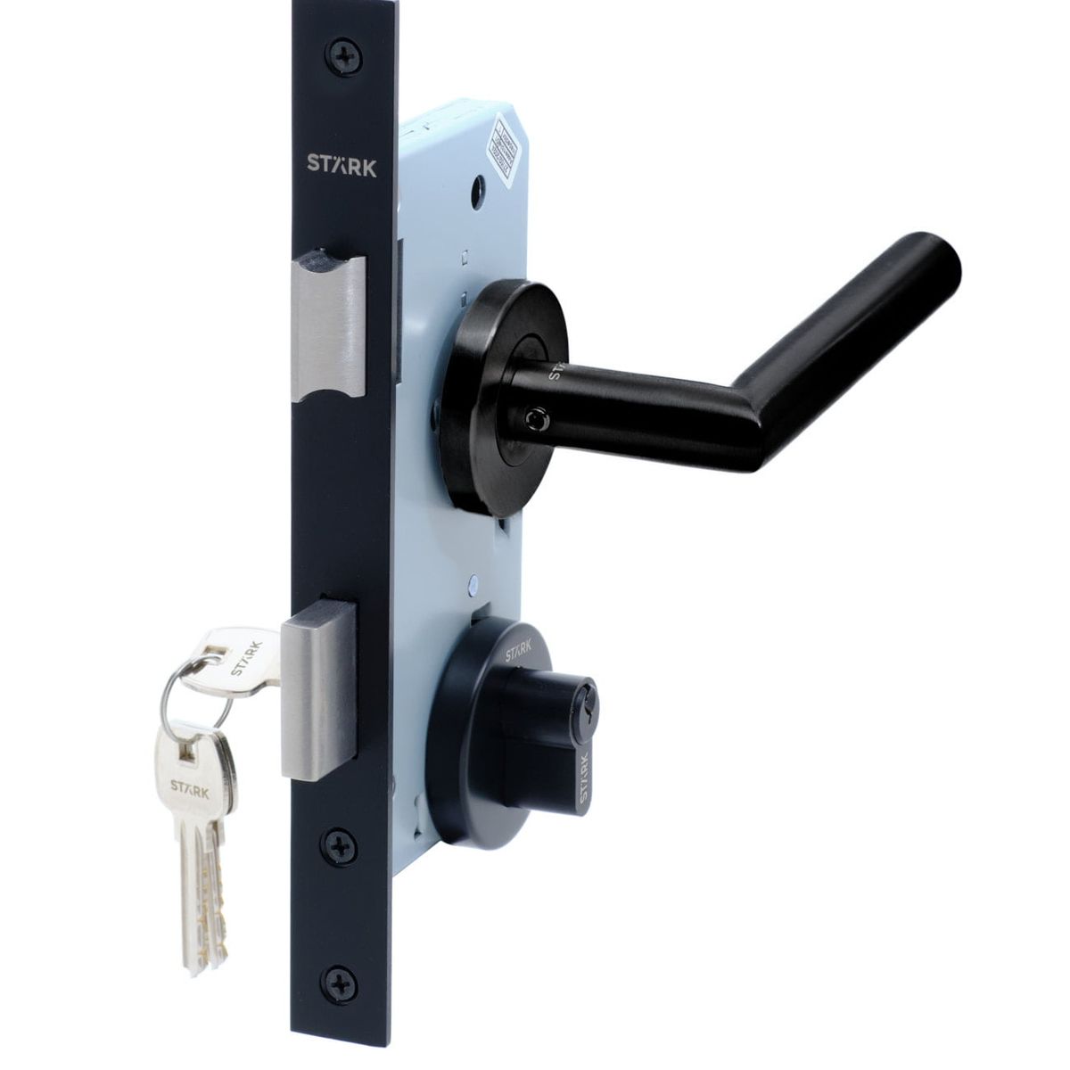 GENERICO - Cerradura de embutir puerta acc prin Llave ambo lado Negro Stärk Design