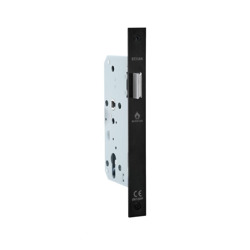 GENERICO - Cerradura de embutir simple paso Resis al fuego Negro mate Stärk Design