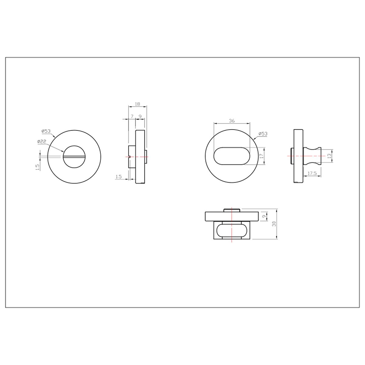 GENERICO - Seguro interior  ranura emergencia exterior Acero inox Stärk Design