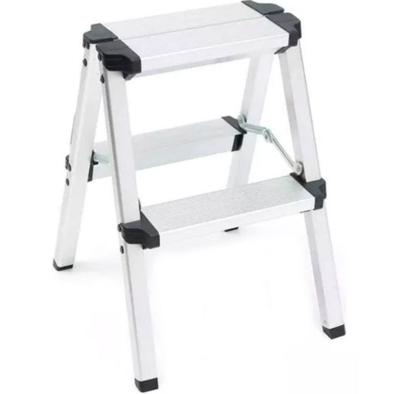 GENERICO - Escalera Taburete Plegable 2 Peldaños Aluminio