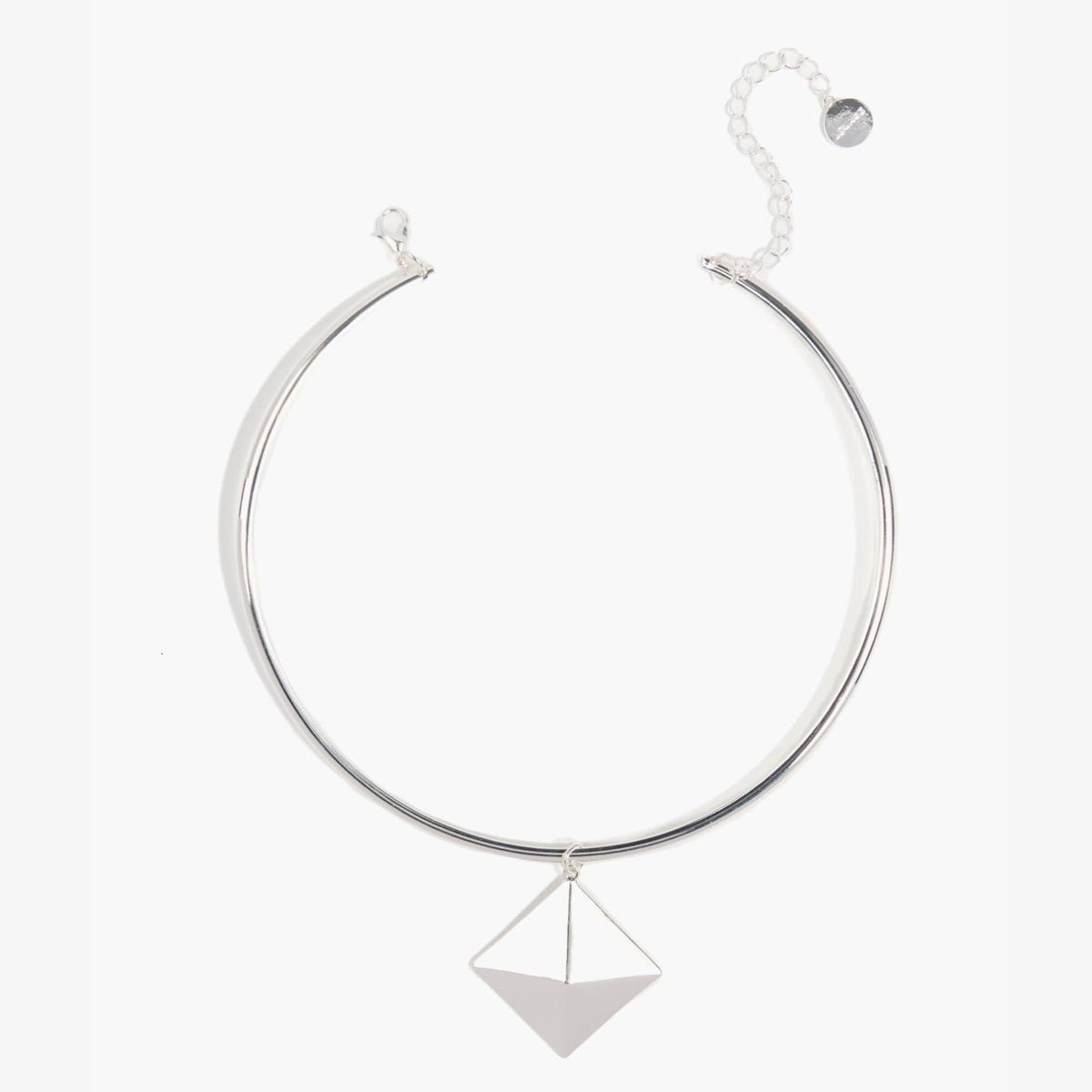 LOUNGE - Collar Mujer Rombo Grande Plateado