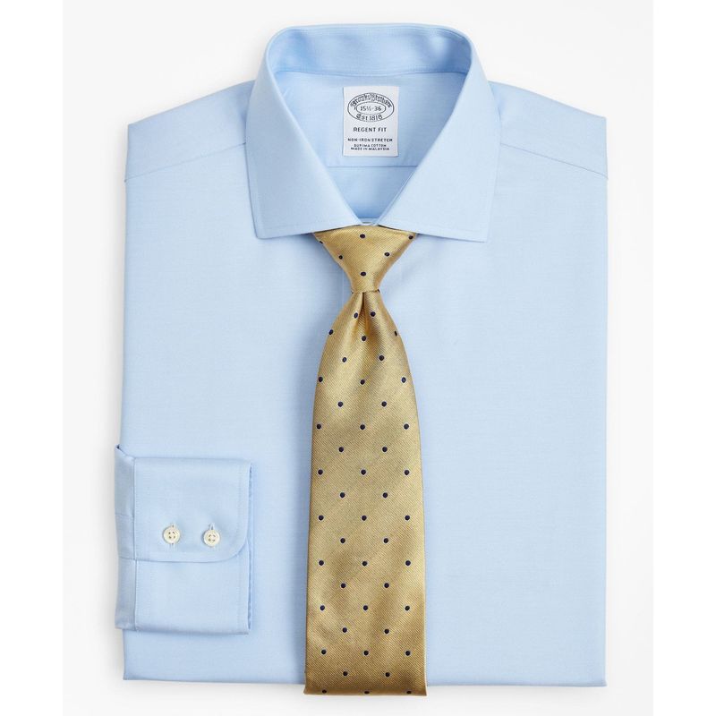 BROOKS BROTHERS - Camisa Cotton Regular Non-Iron Hombre Celeste