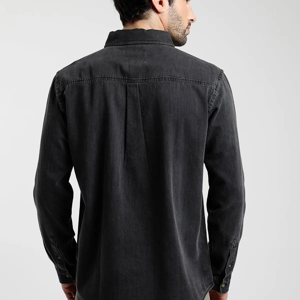 FROENS - Camisa Manga Larga Hombre Denim Froens
