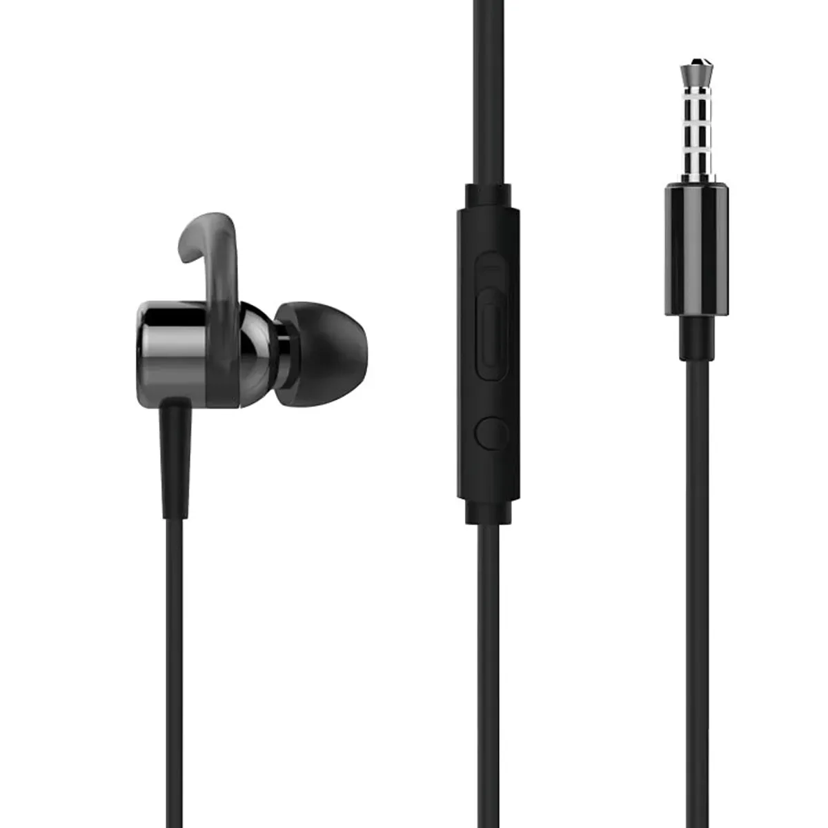 OEM - AUDIFONO DHH-3114 IN EAR METALICO NEGRO_
