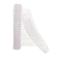 ROLLO 53CMX9M MALLA BOUQUET PP BLANCO/DORADO X1UNI