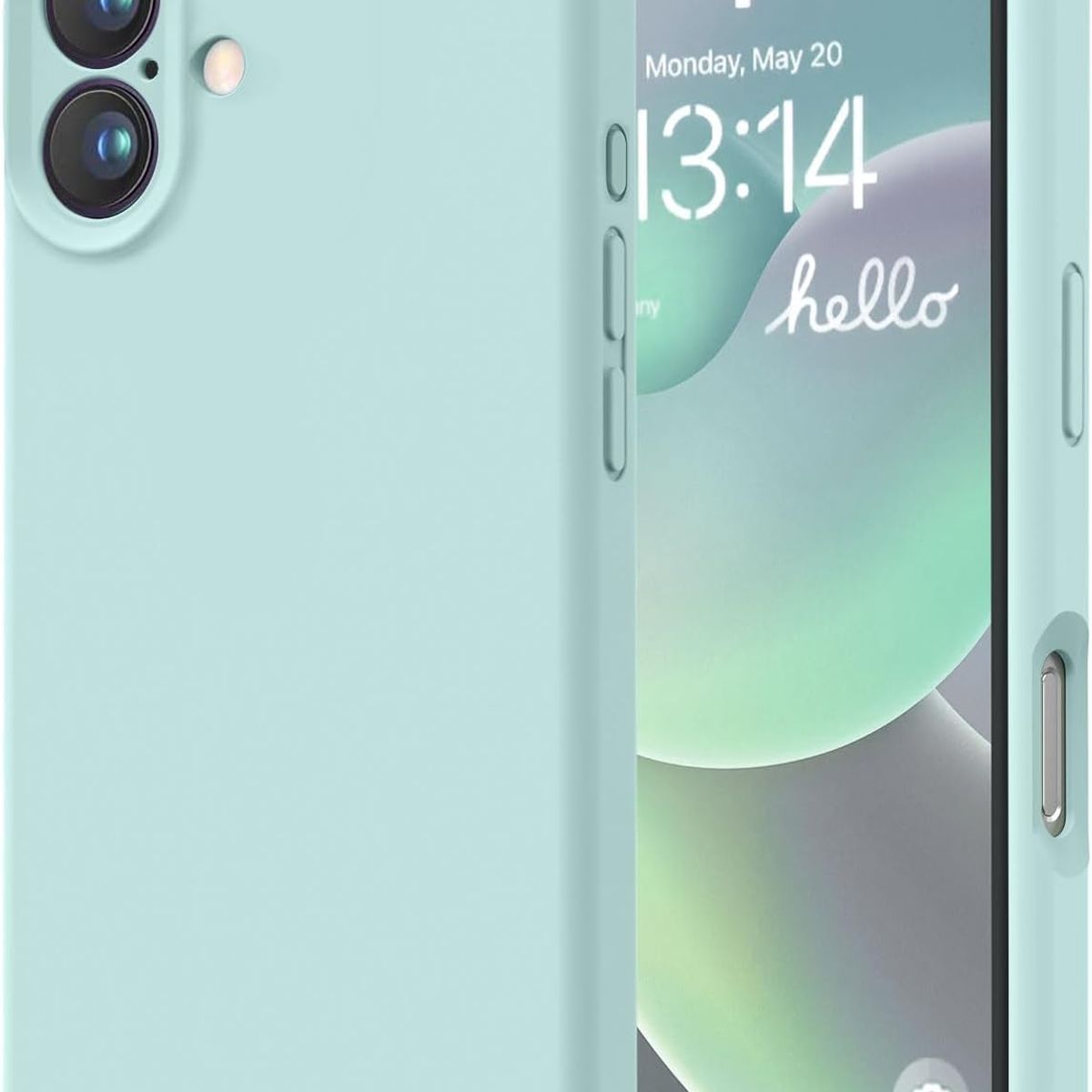 GENERICO - Carcasa Funda Silicona Aterciopelada Para iPhone 16 Menta