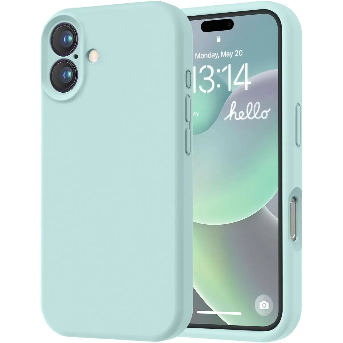 GENERICO - Carcasa Funda Silicona Aterciopelada Para iPhone 16 Menta