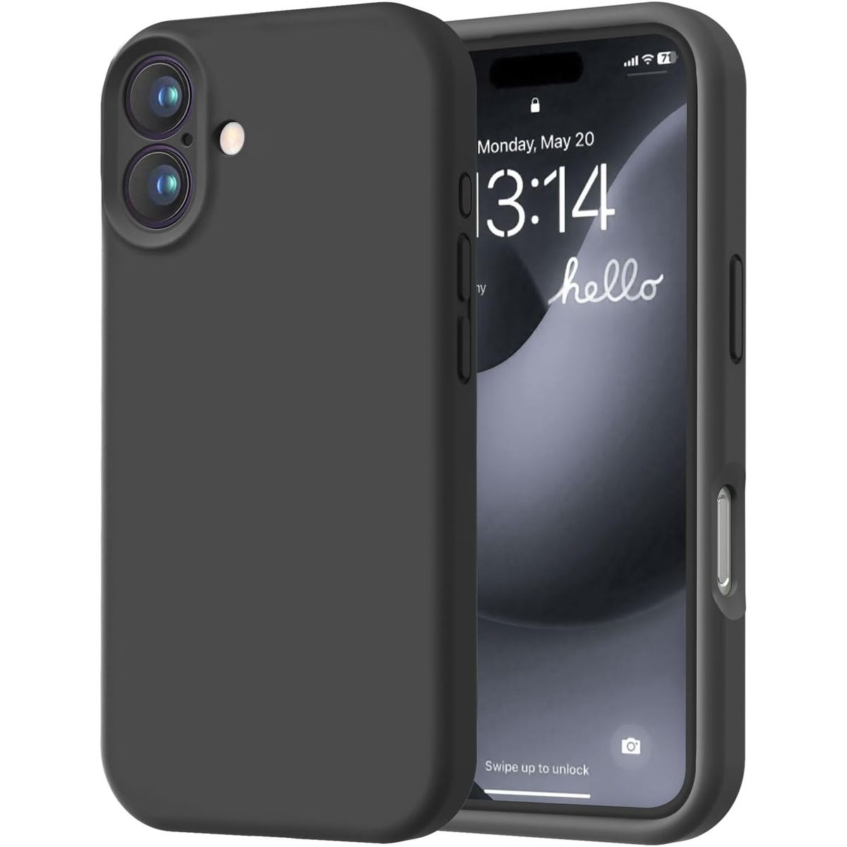 GENERICO - Carcasa Funda Silicona Aterciopelada Para iPhone 16 Negro