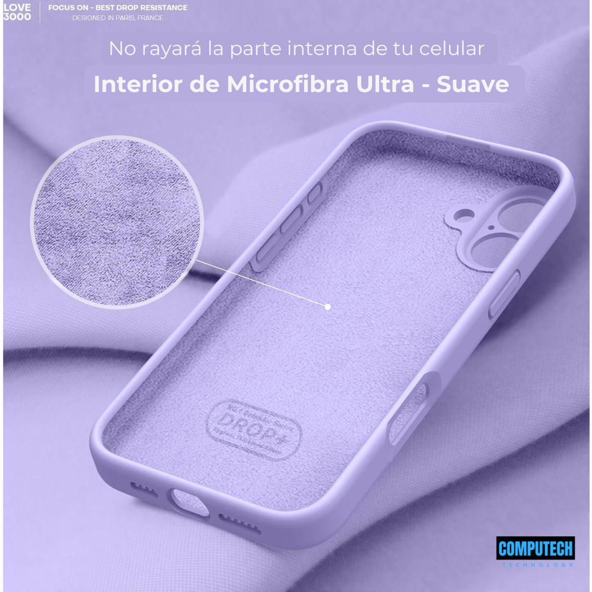 GENERICO - Carcasa Funda Silicona Aterciopelada Para iPhone 16 Violeta