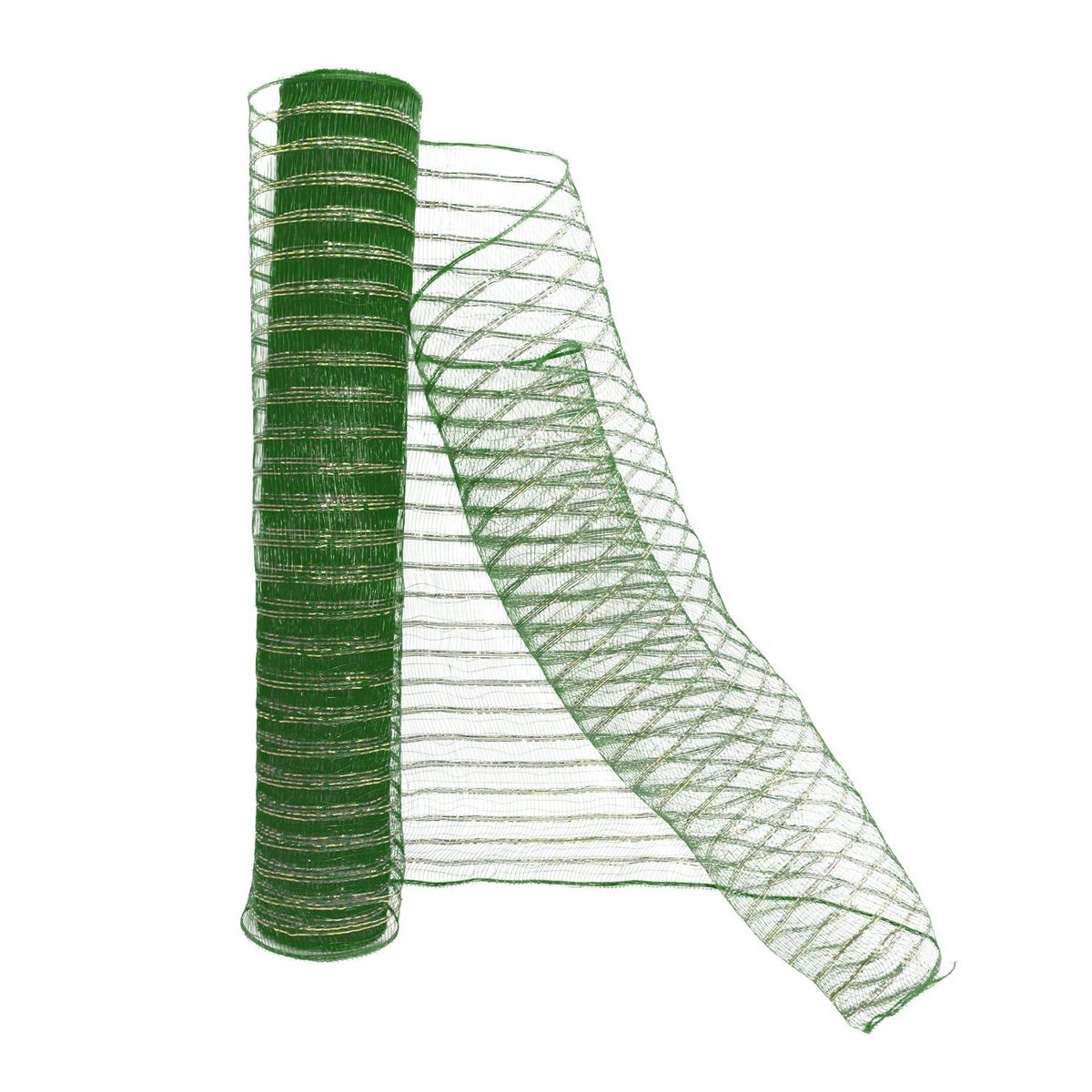 GENERICO - ROLLO 53CMX9M MALLA BOUQUET PP VERDE/DORADO X1UNI