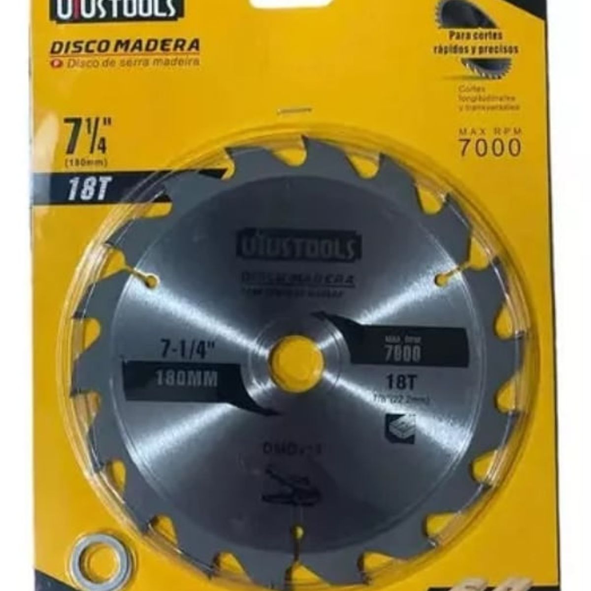 UYUSTOOL - Disco Sierra Madera 7 1/4 (180mm) 18 Dientes Uyustools